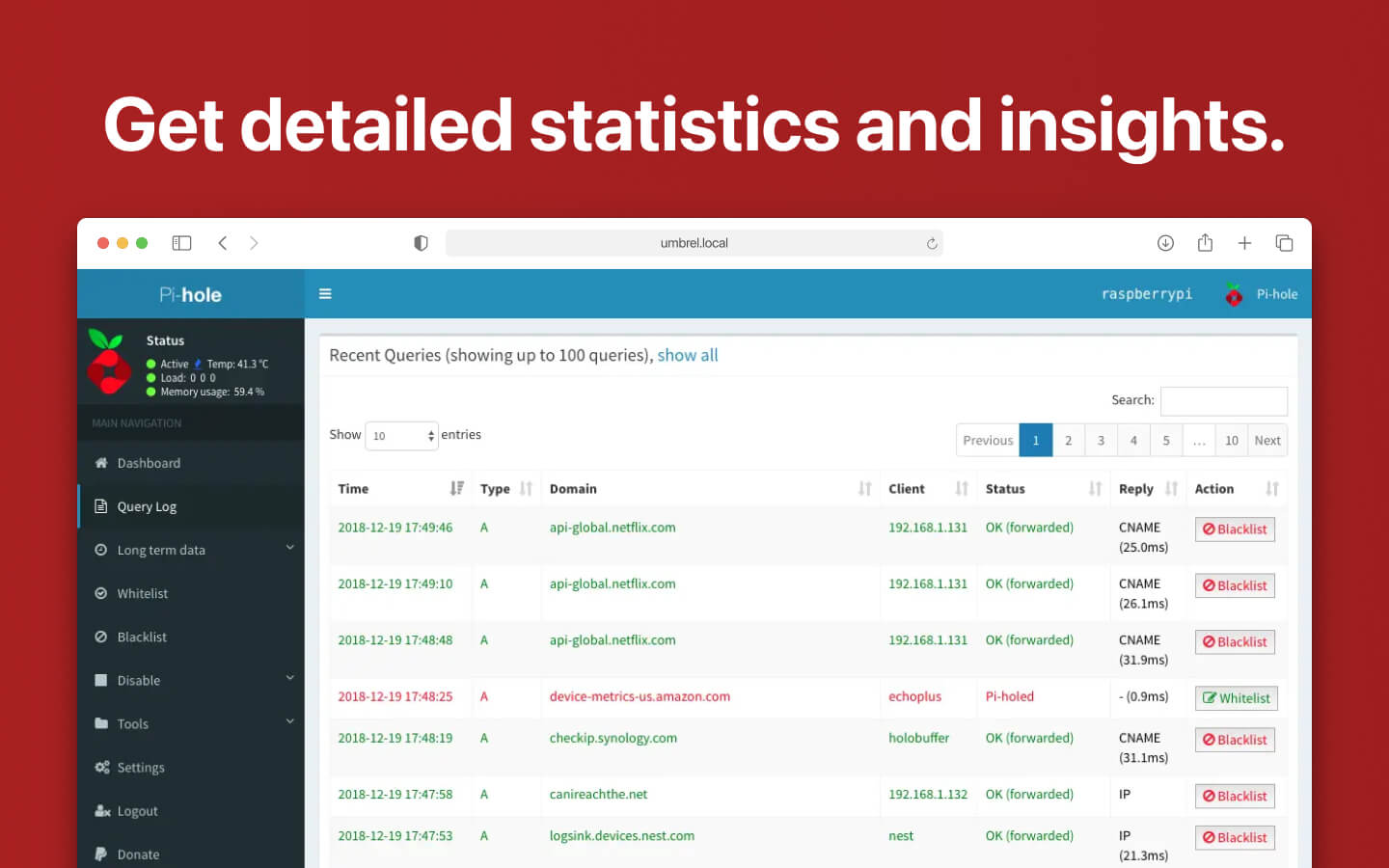 Pi-hole screenshot 3