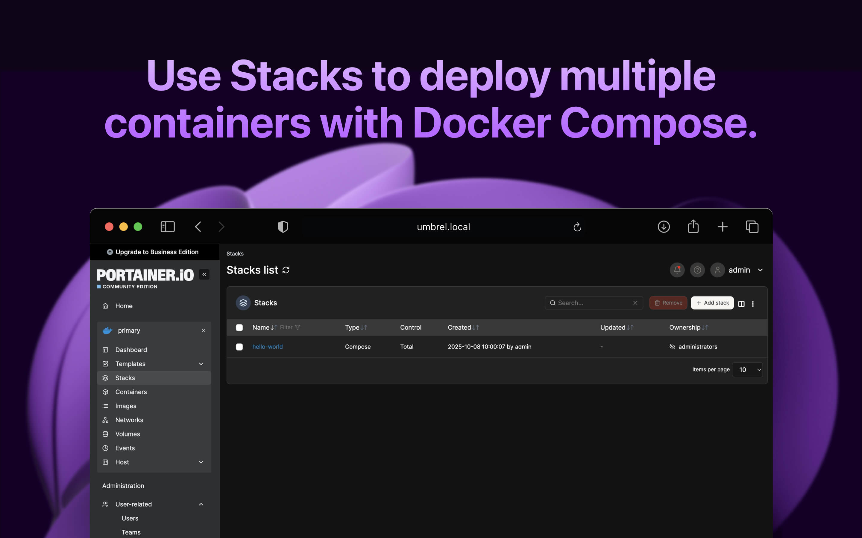 Portainer screenshot 2
