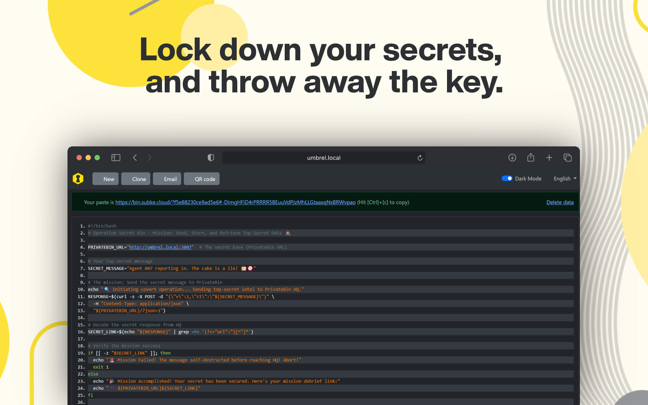 PrivateBin screenshot 2