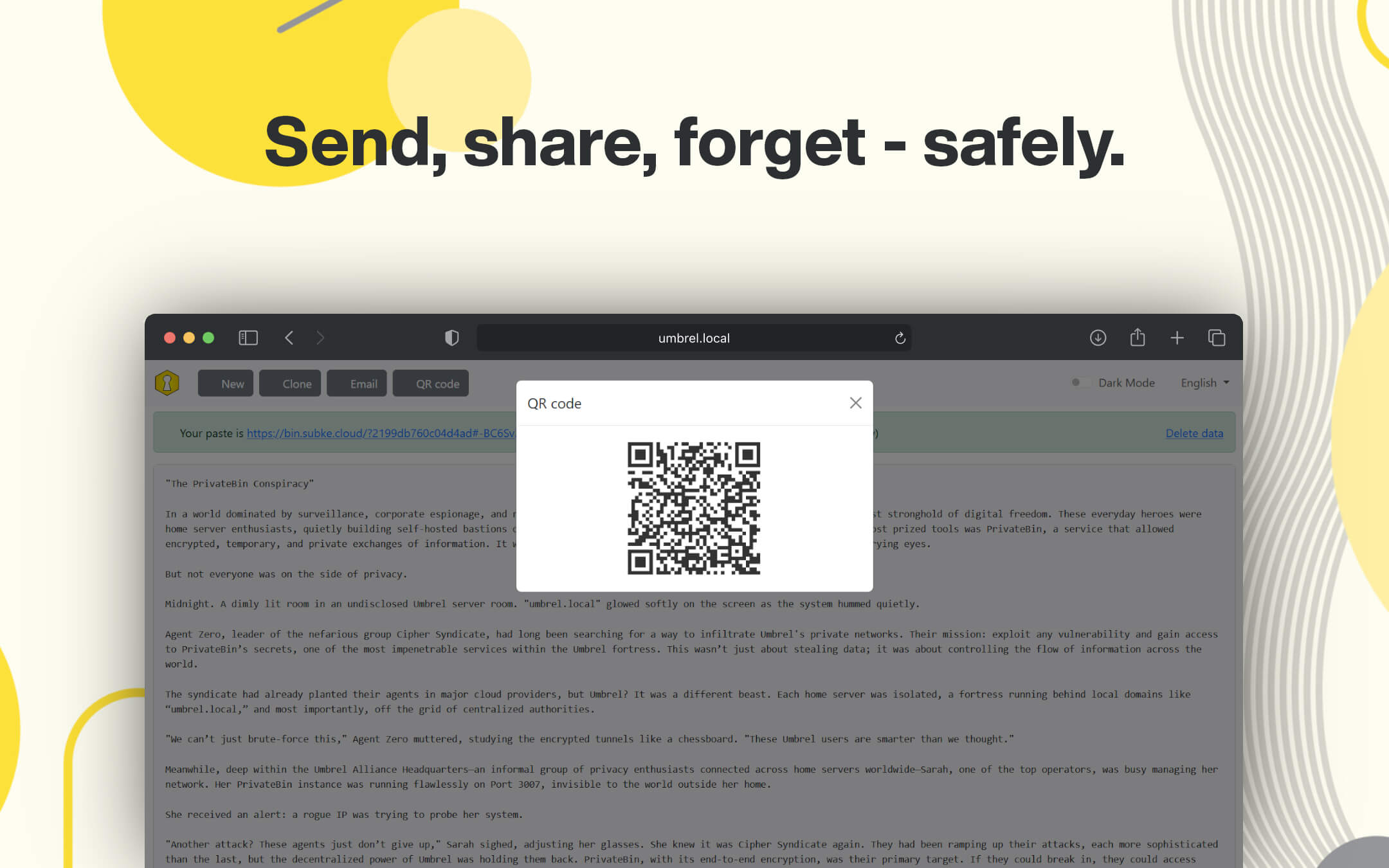 PrivateBin screenshot 3