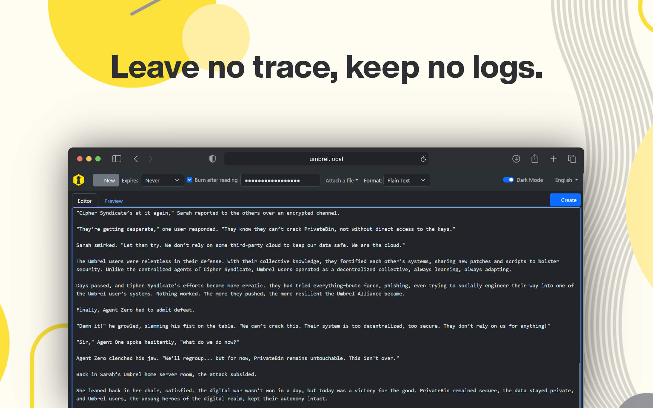 PrivateBin screenshot 4