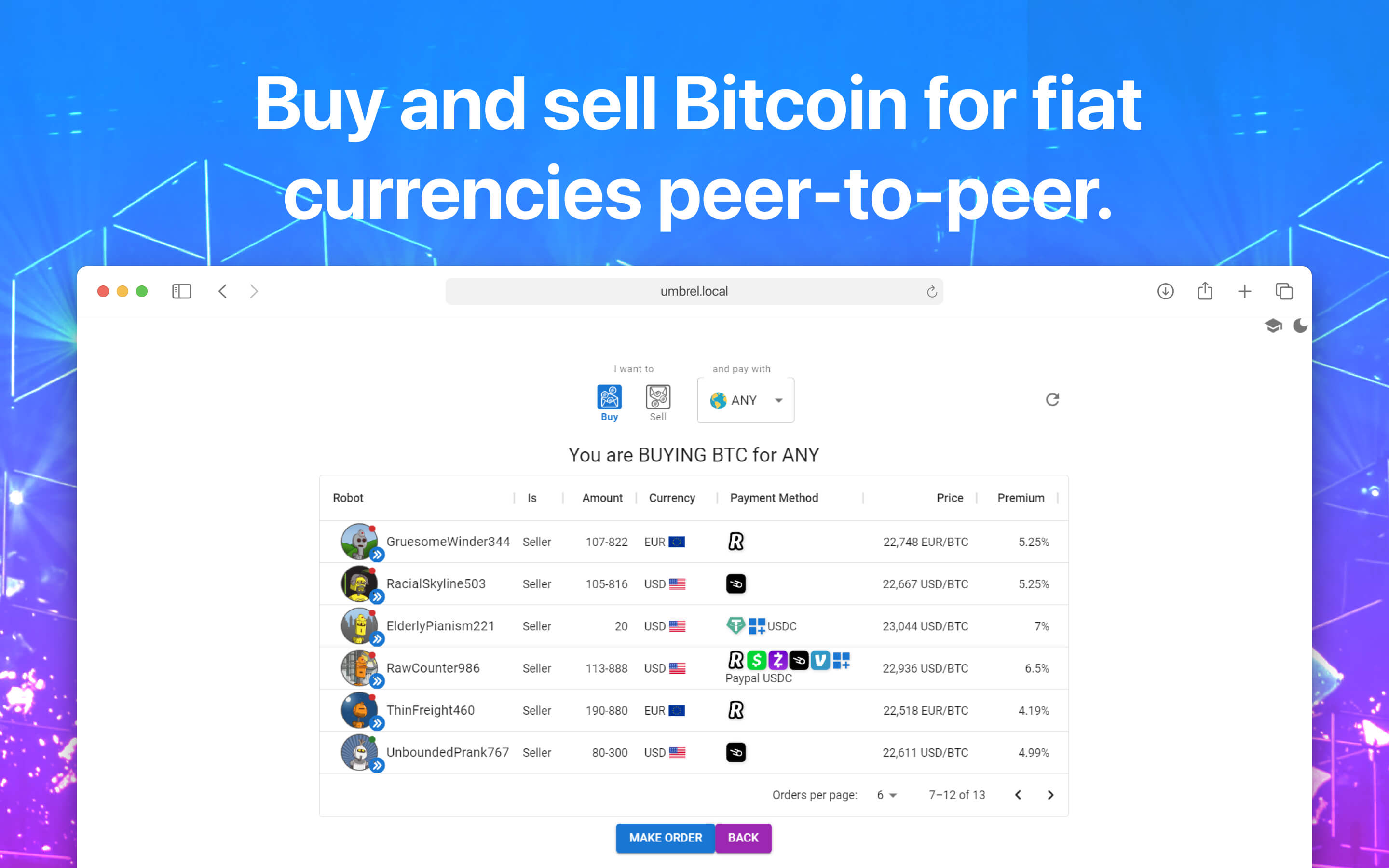 RoboSats screenshot 1