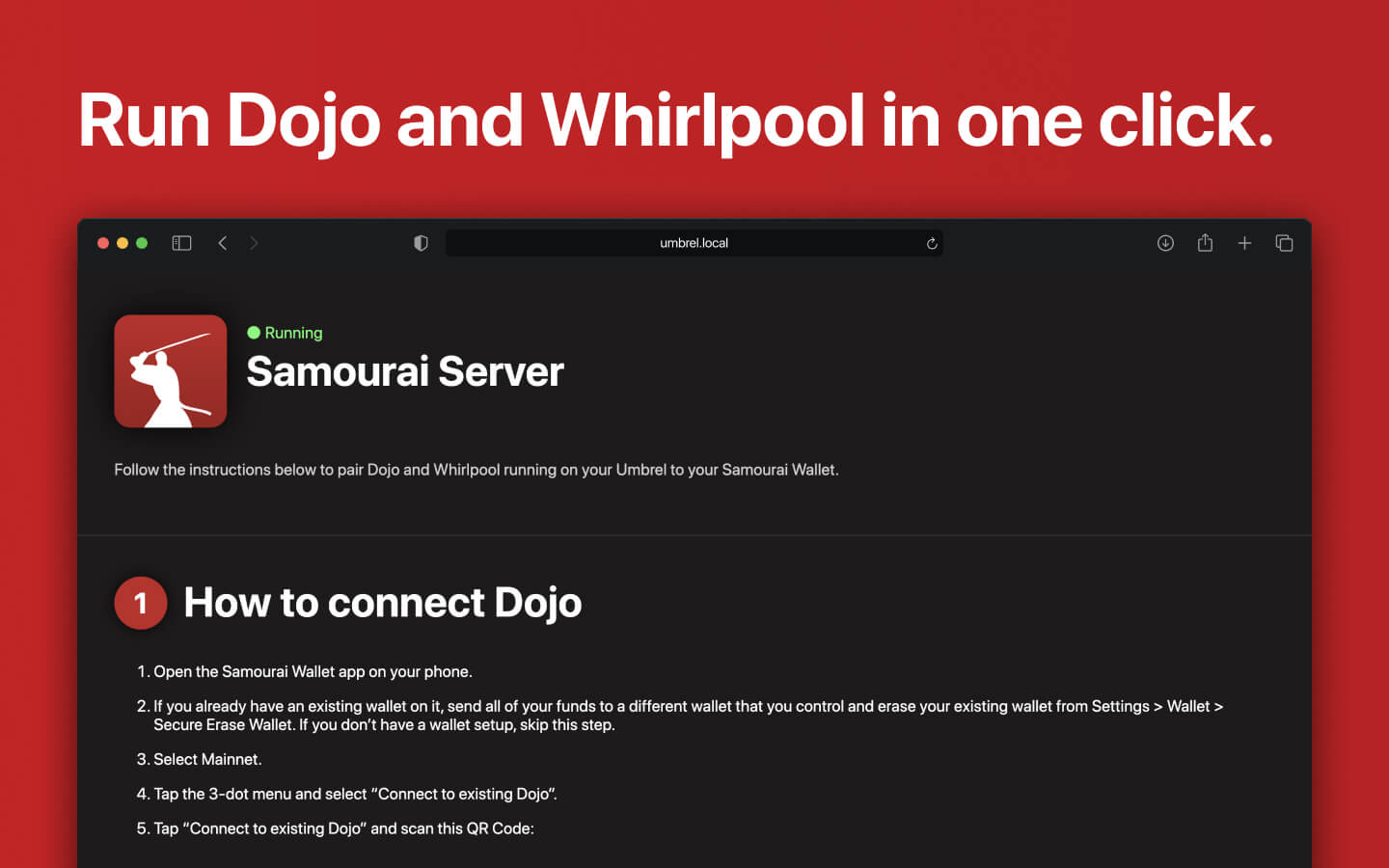 Samourai Server screenshot 1