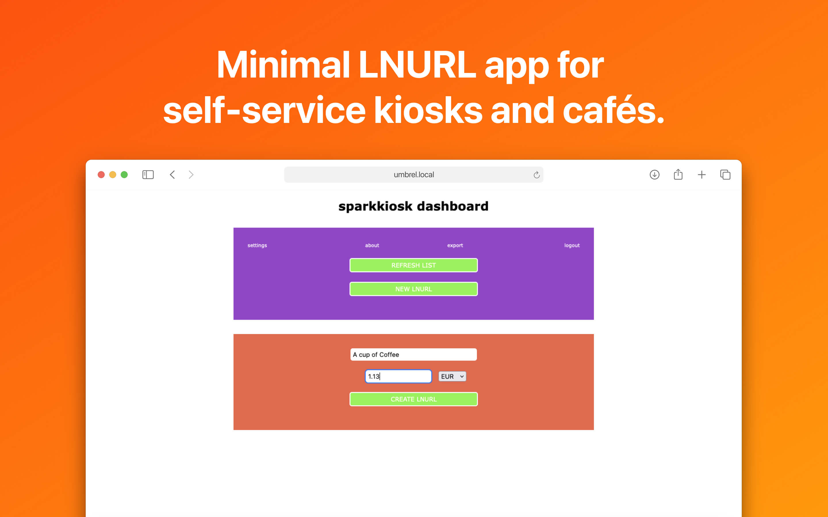 Sparkkiosk screenshot 1