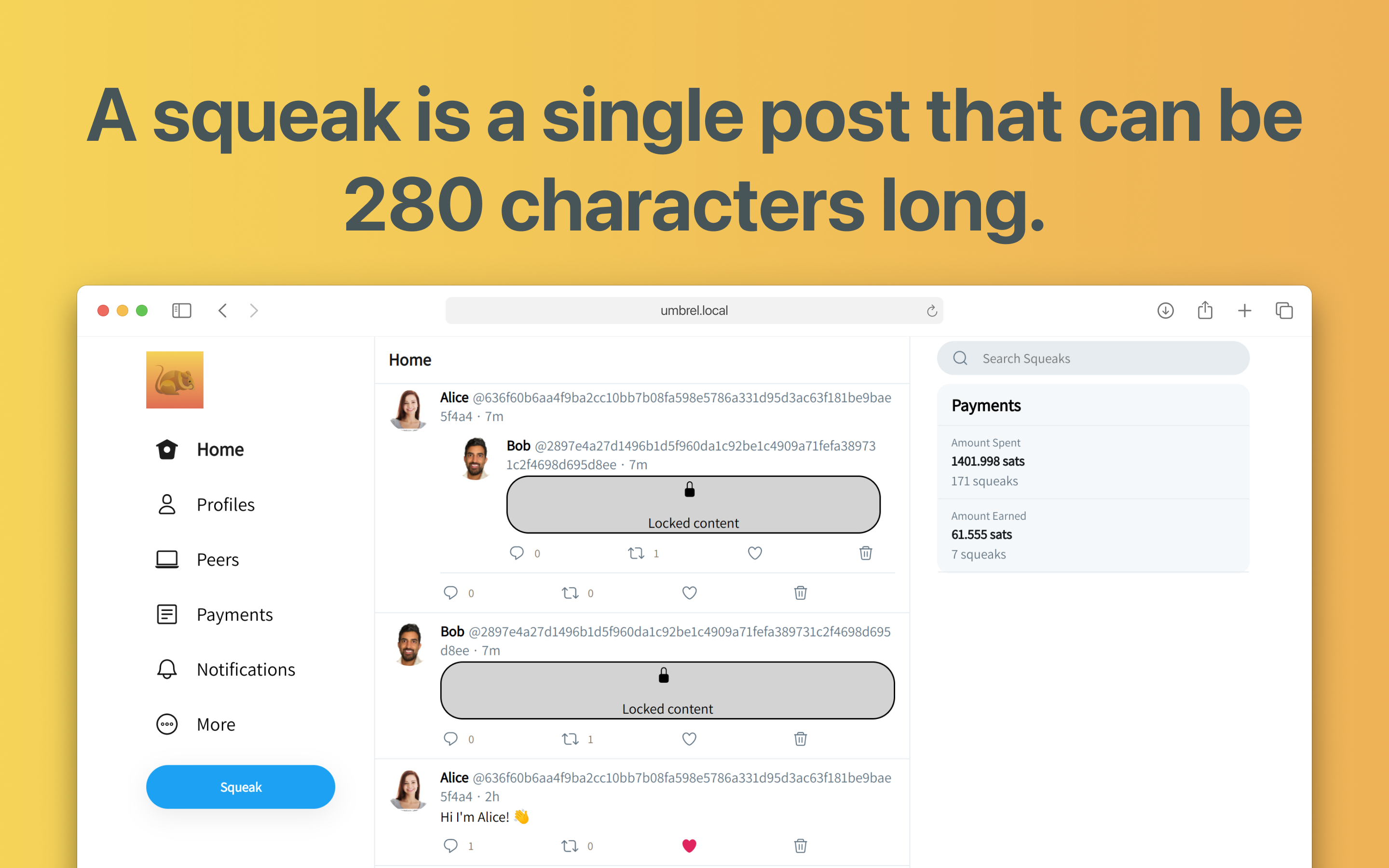 Squeaknode screenshot 1