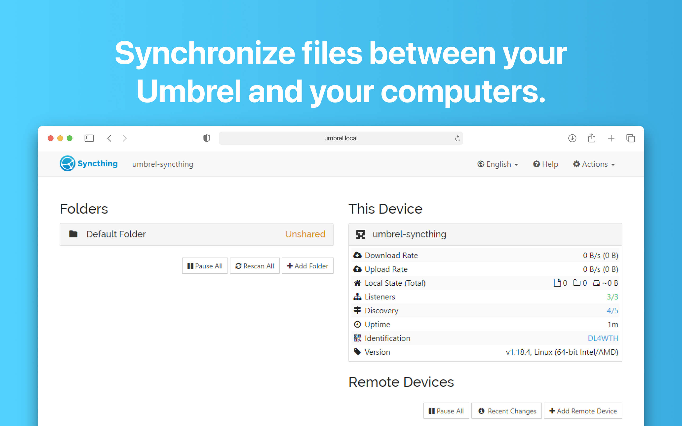 Syncthing screenshot 1
