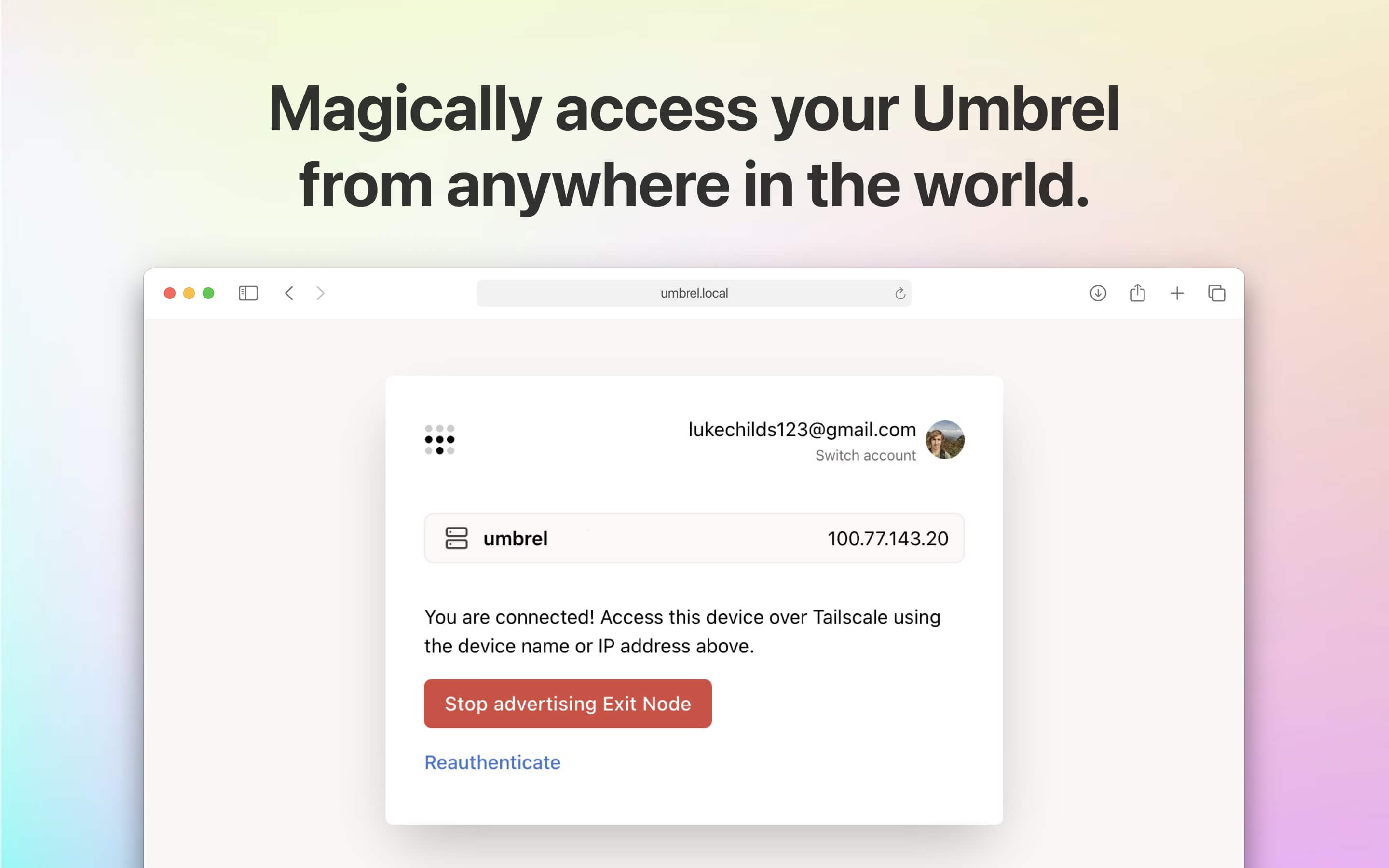 Tailscale screenshot 1