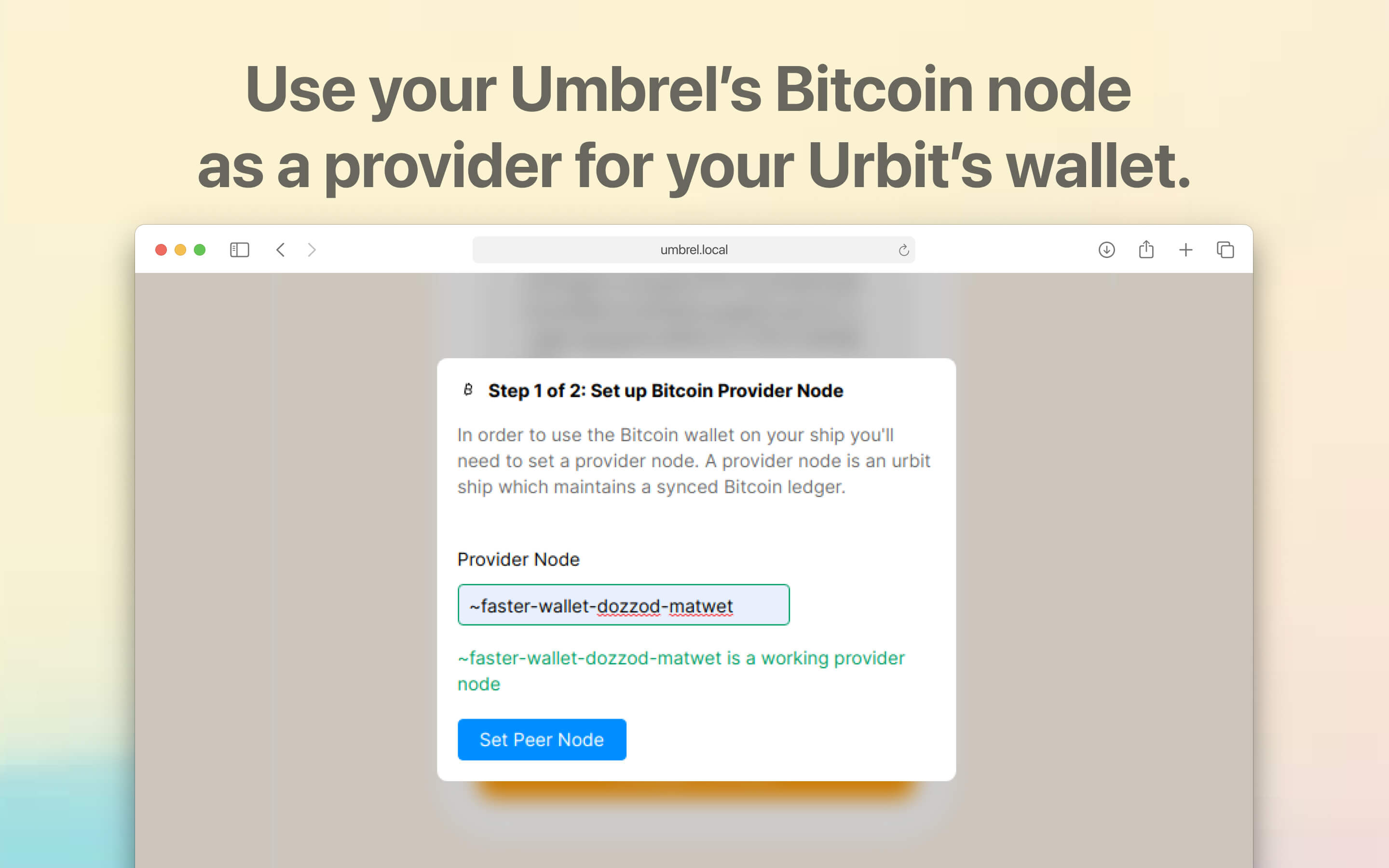 Urbit Bitcoin Connector screenshot 2