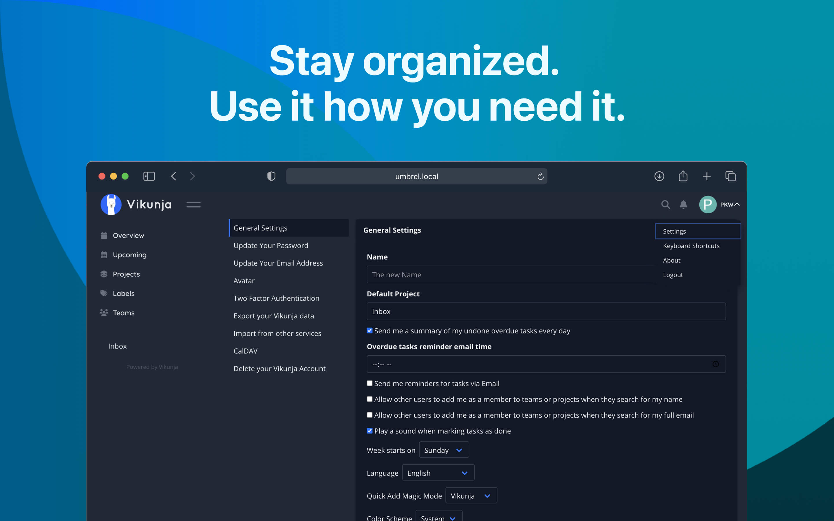 Vikunja screenshot 2
