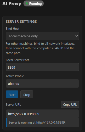 AI Proxy server running