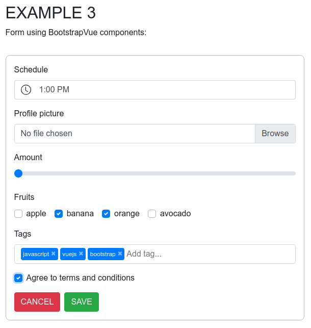 Vue Form Builder Example 3 - Bootstrap