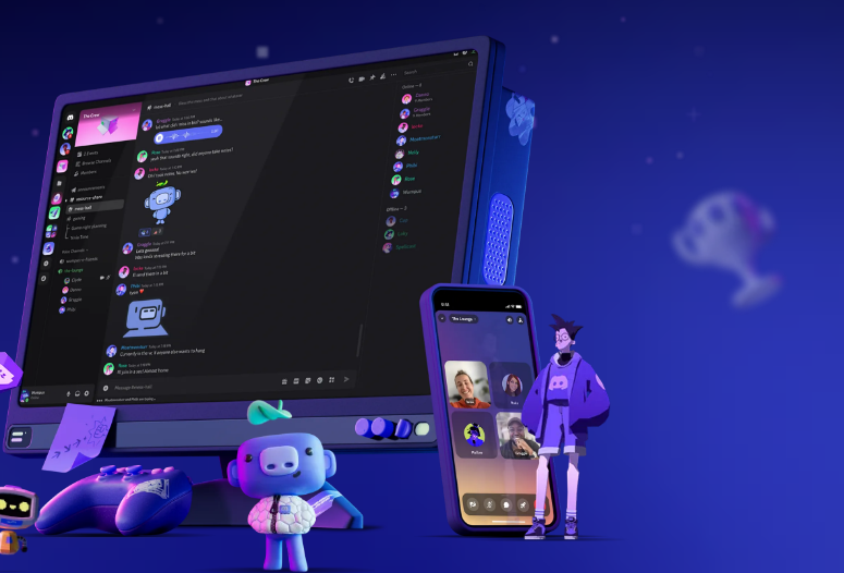 Discord's 3D hero scene captured by element mode