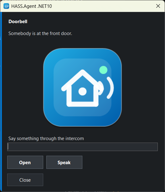 The same notification in the app's own window