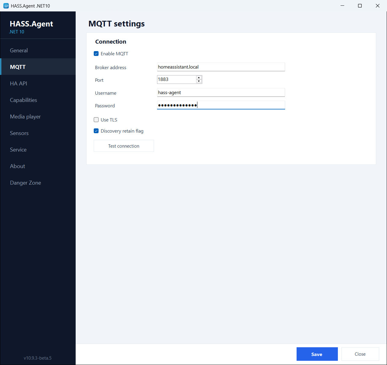 The MQTT page