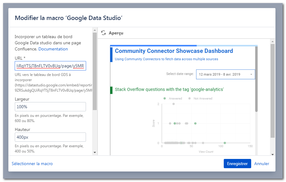 Parameters Confluence User Macro Google Data Studio