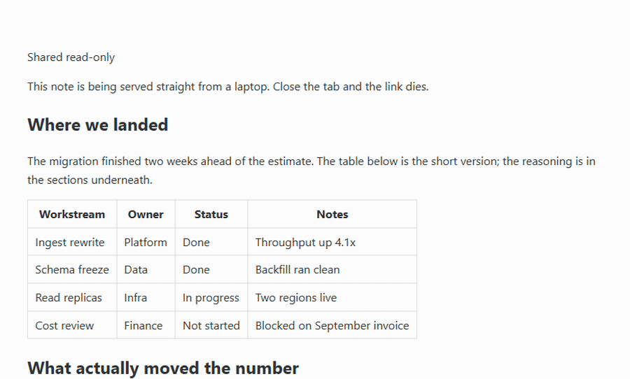 The shared page in light and dark, then a drag-selection that selects nothing once anti-copy is on