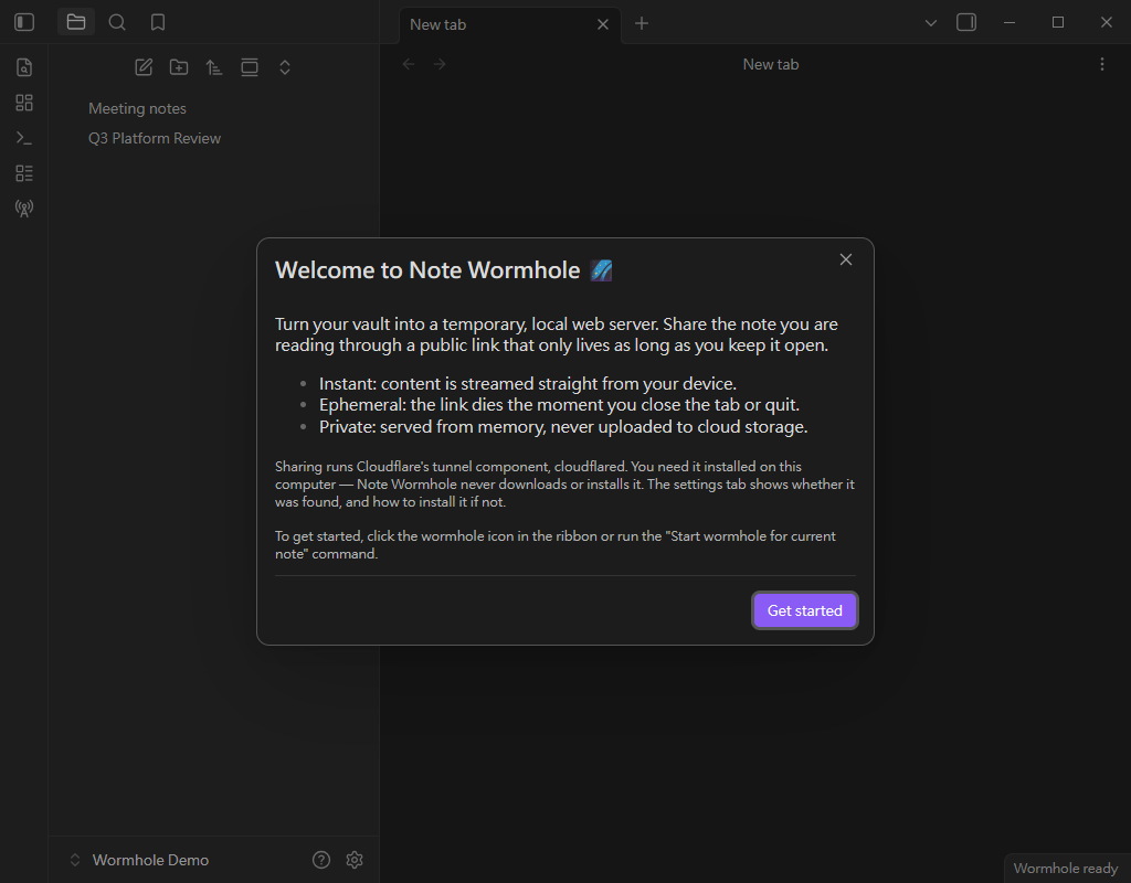 The first-run welcome dialog