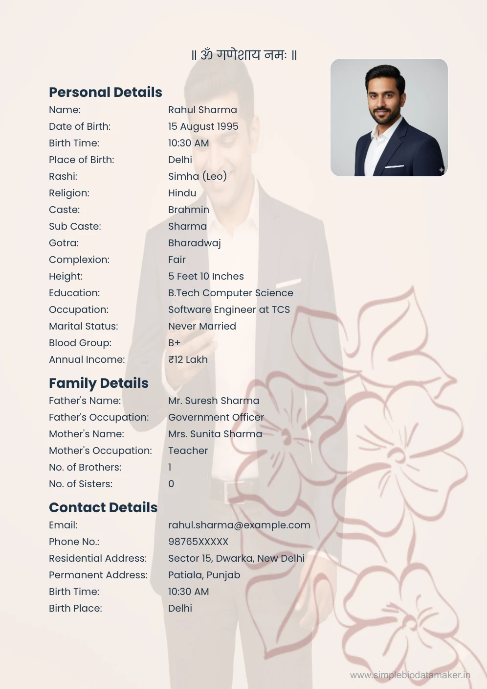 bio data for marriage pdf