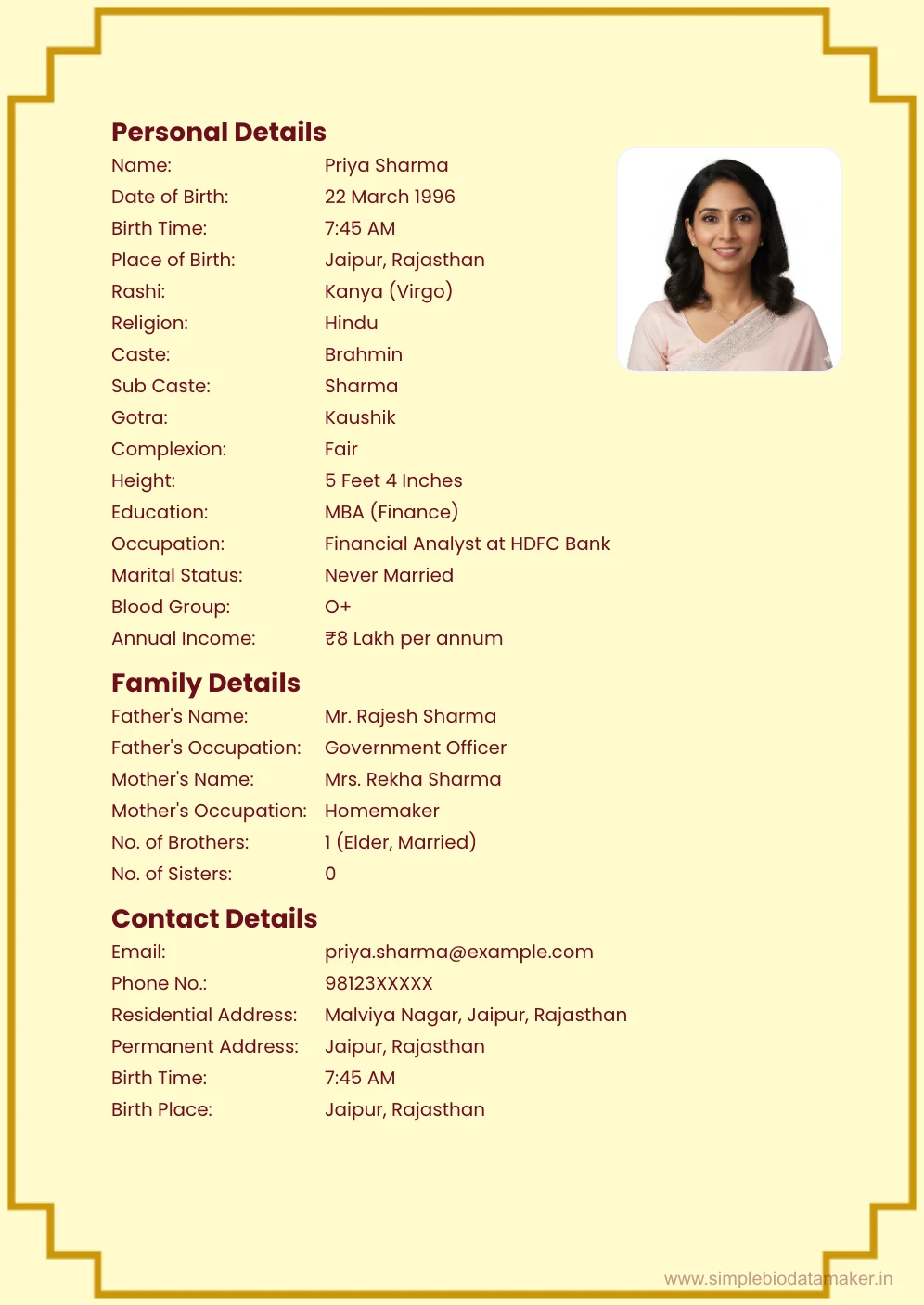 free biodata maker