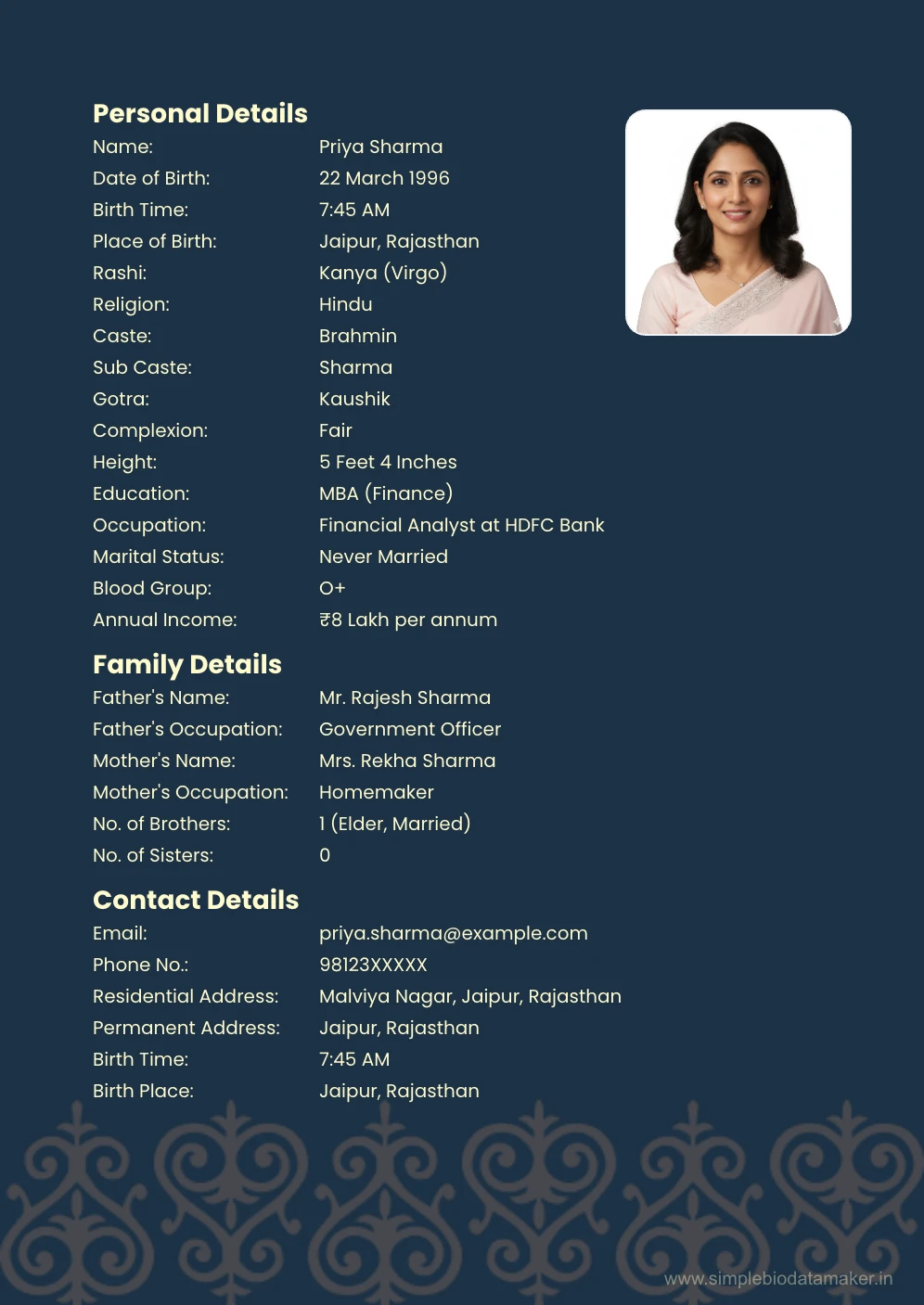 marriage biodata pdf