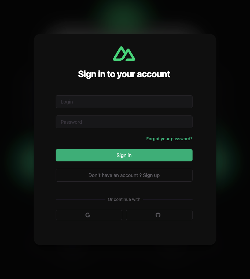 login page