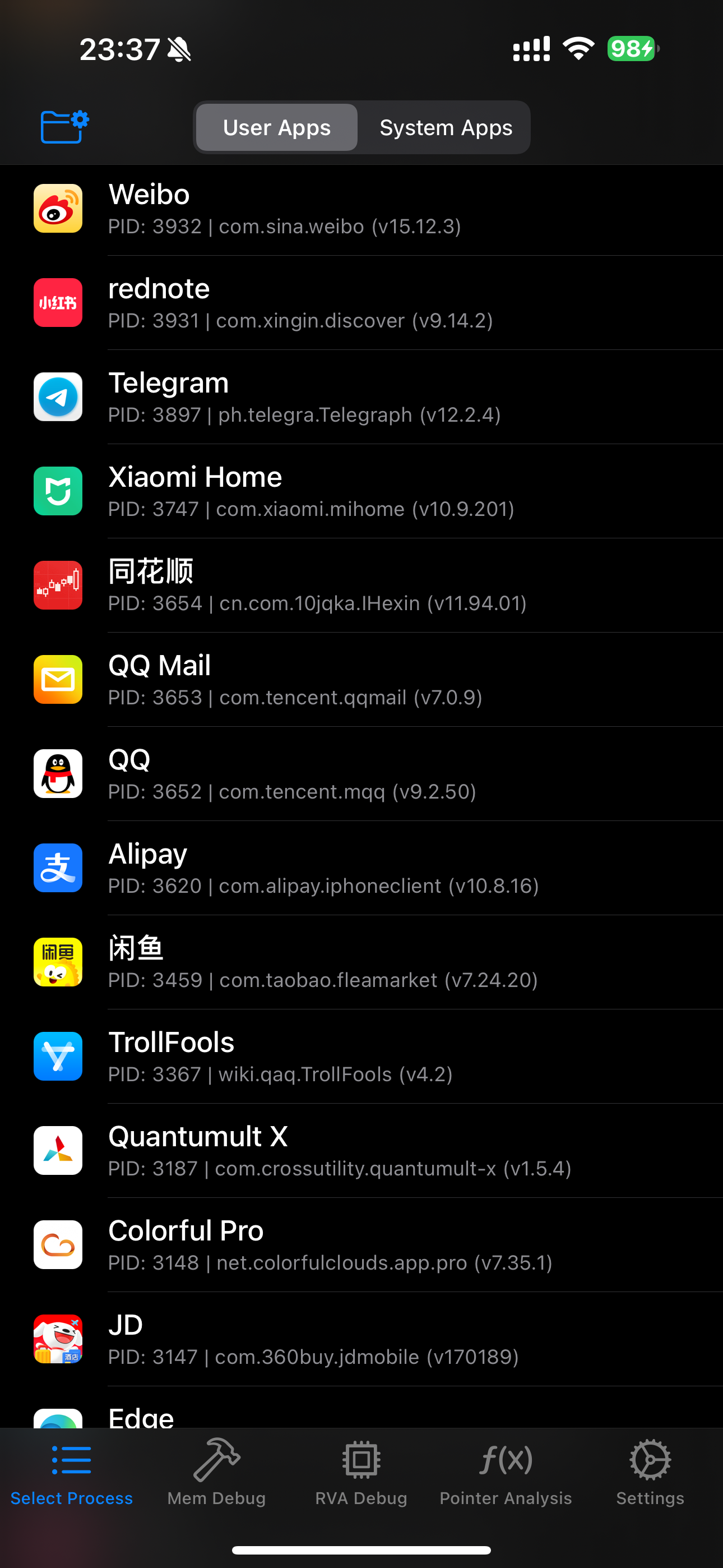 App Selection