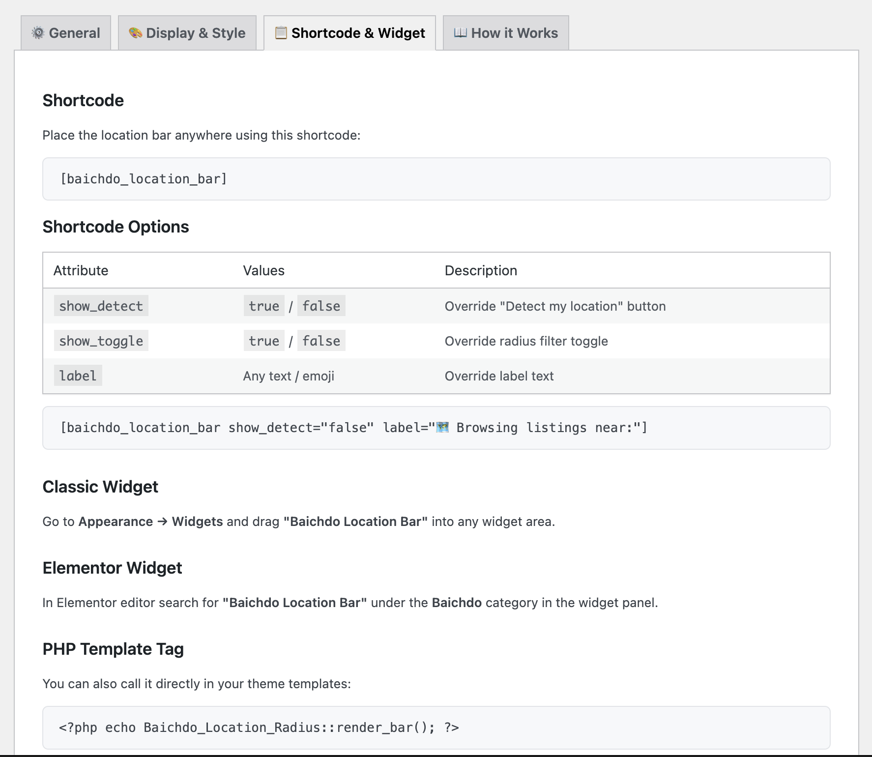 Radius-filtered listings