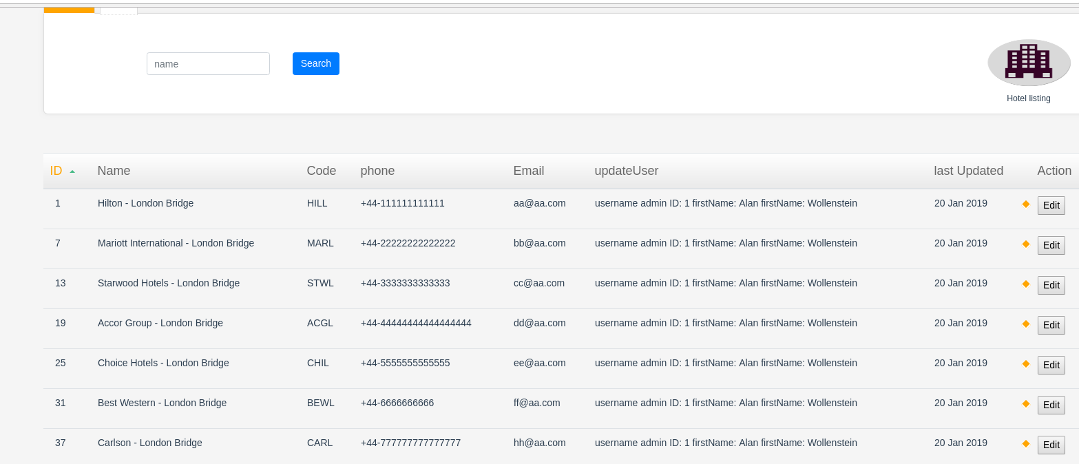 user object binds to instance list