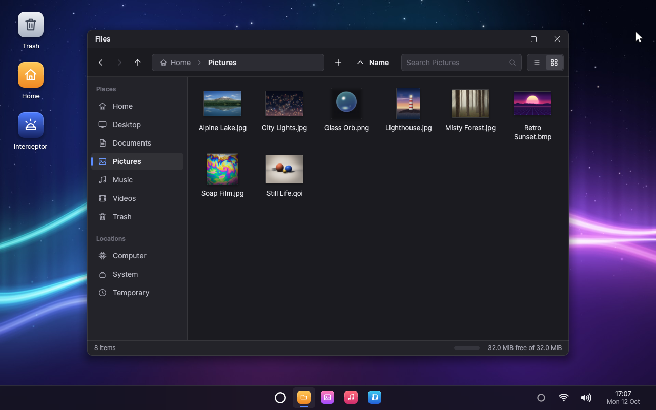 VedaのFilesアプリでフォルダとファイルを表示した公式スクリーンショット