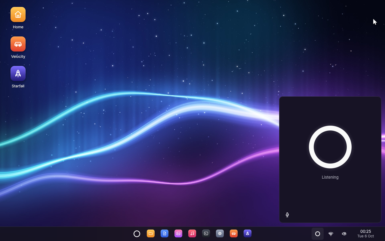 The Veda desktop, with the agent's window open