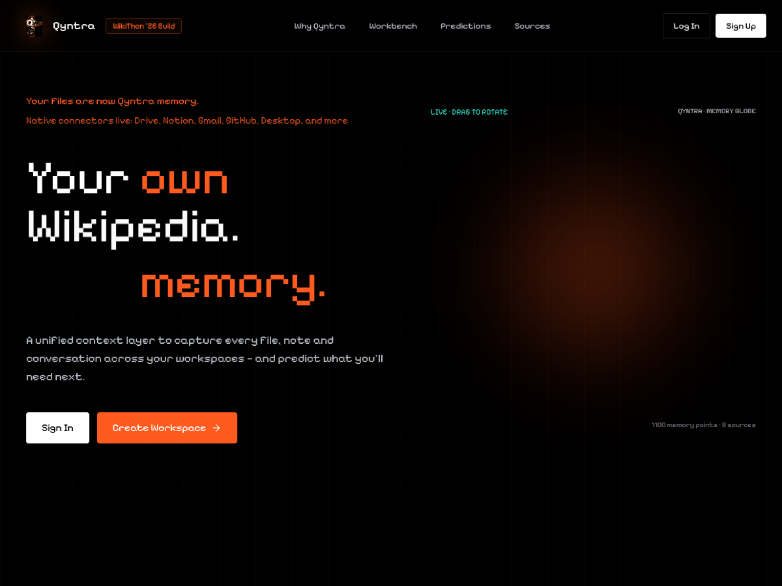 Qyntra — Wikithon 26 finalist · Personal Knowledge OS