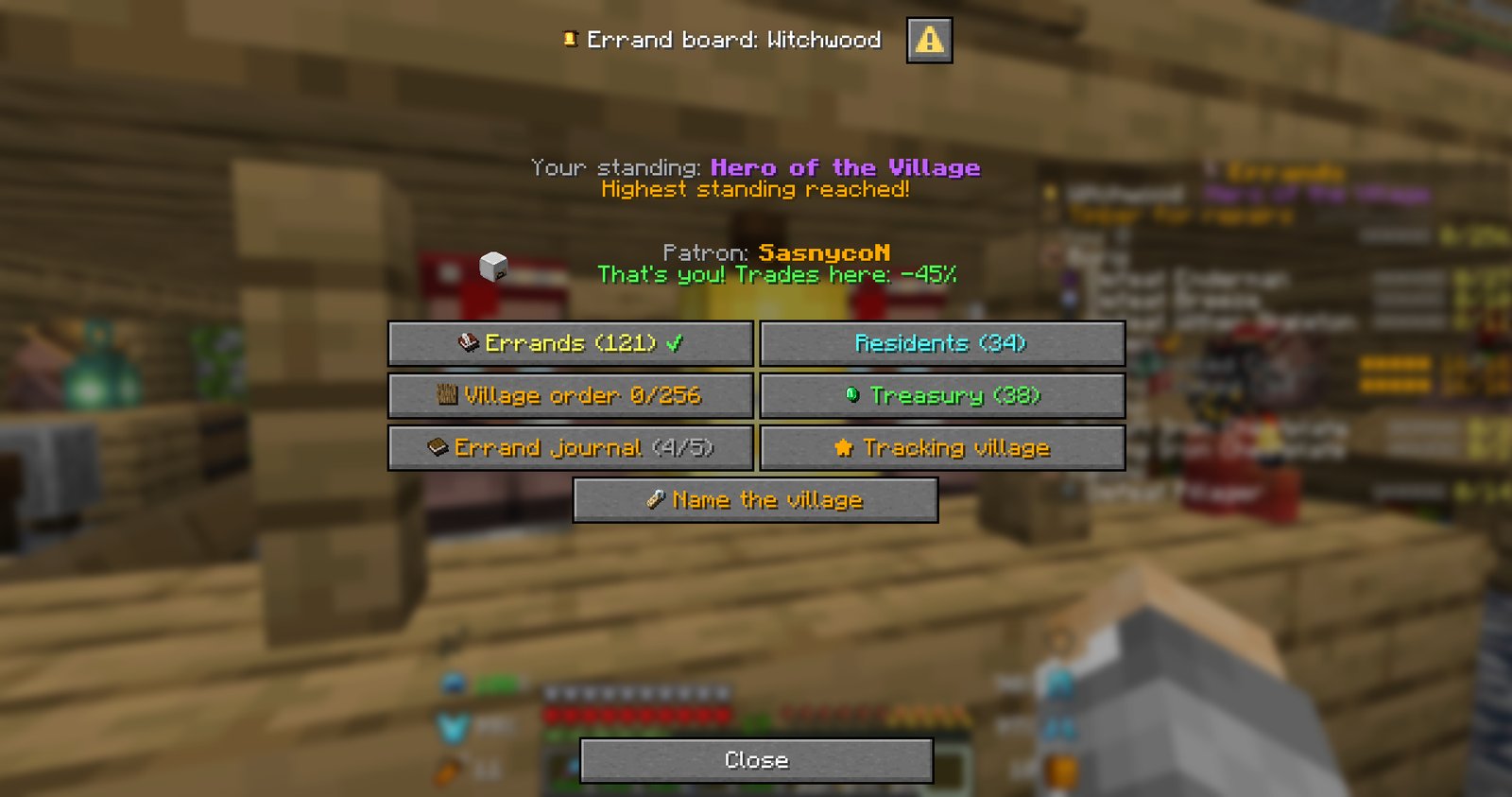The village board at the bell