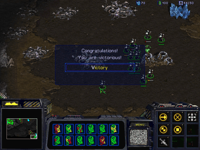 StarCraft victory screen