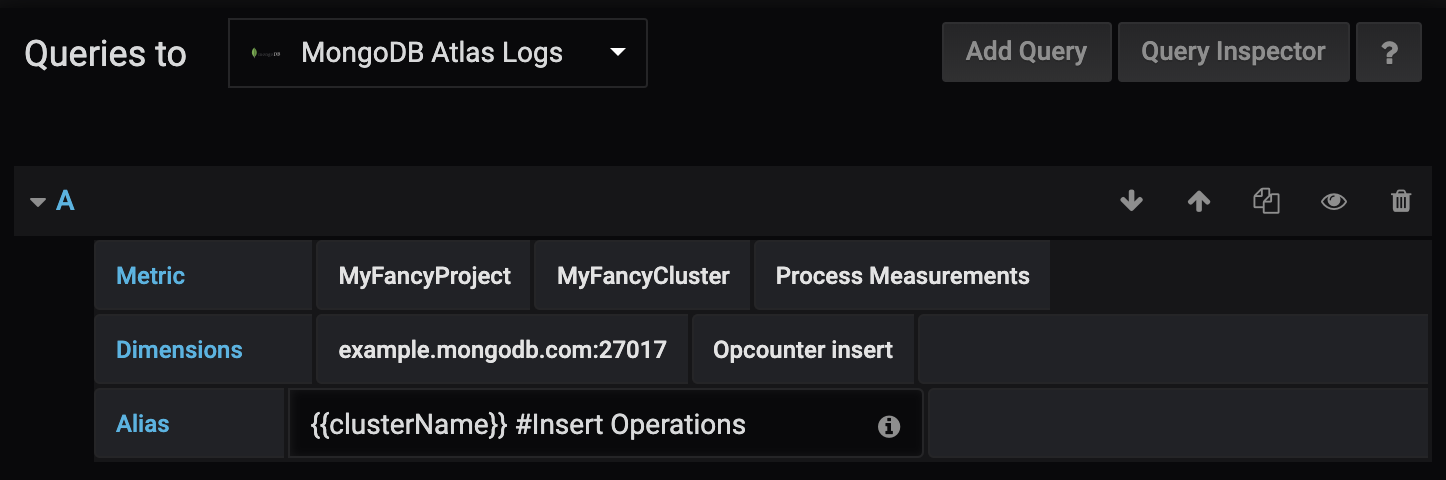 Enter parameters for your MongoDB Atlas Query