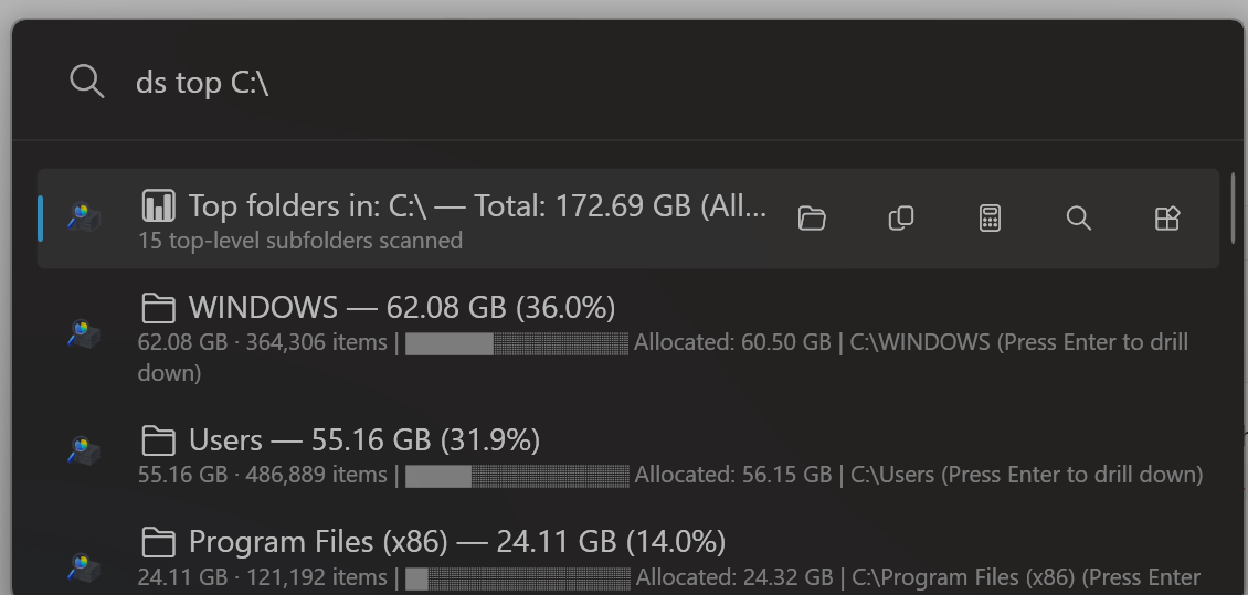 Scanning top-level folders