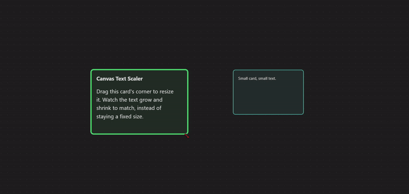 Canvas Text Scaler in action