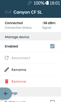 Connection to device