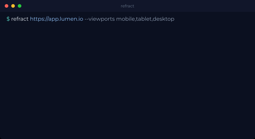 refract rendering a URL and reporting findings in the terminal