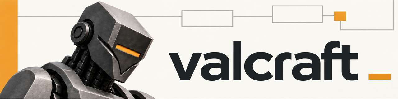 valcraft: the Field Engineer helmet beside the lowercase valcraft wordmark