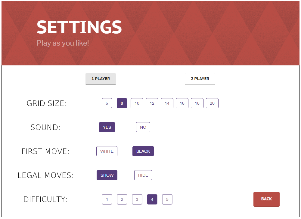 Settings page screenshot