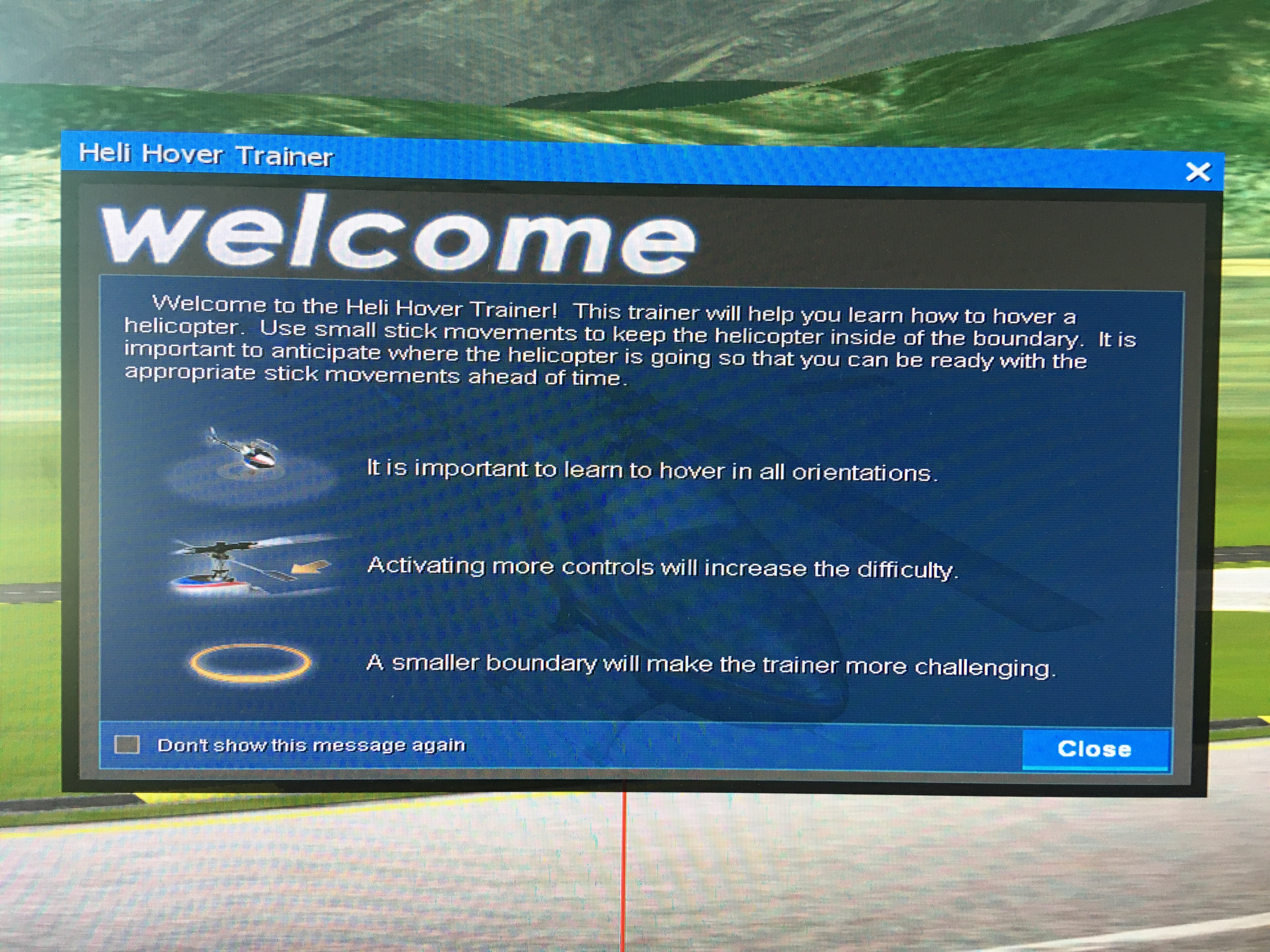 Training: Heli Hover Trainer: Welcome