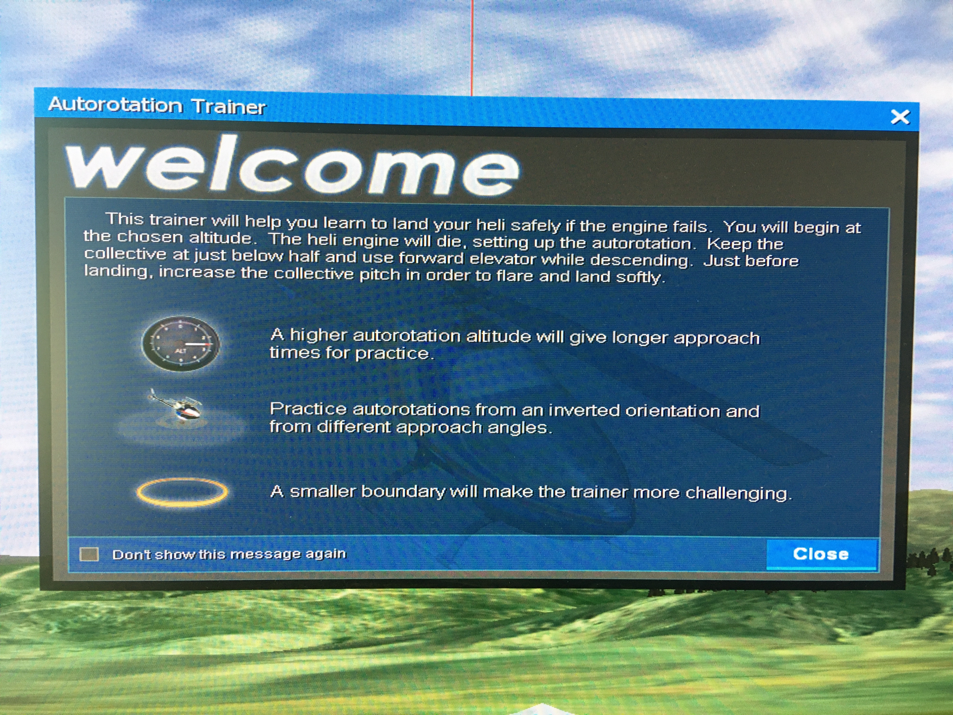 Training: Heli Autorotation Trainer: Welcome