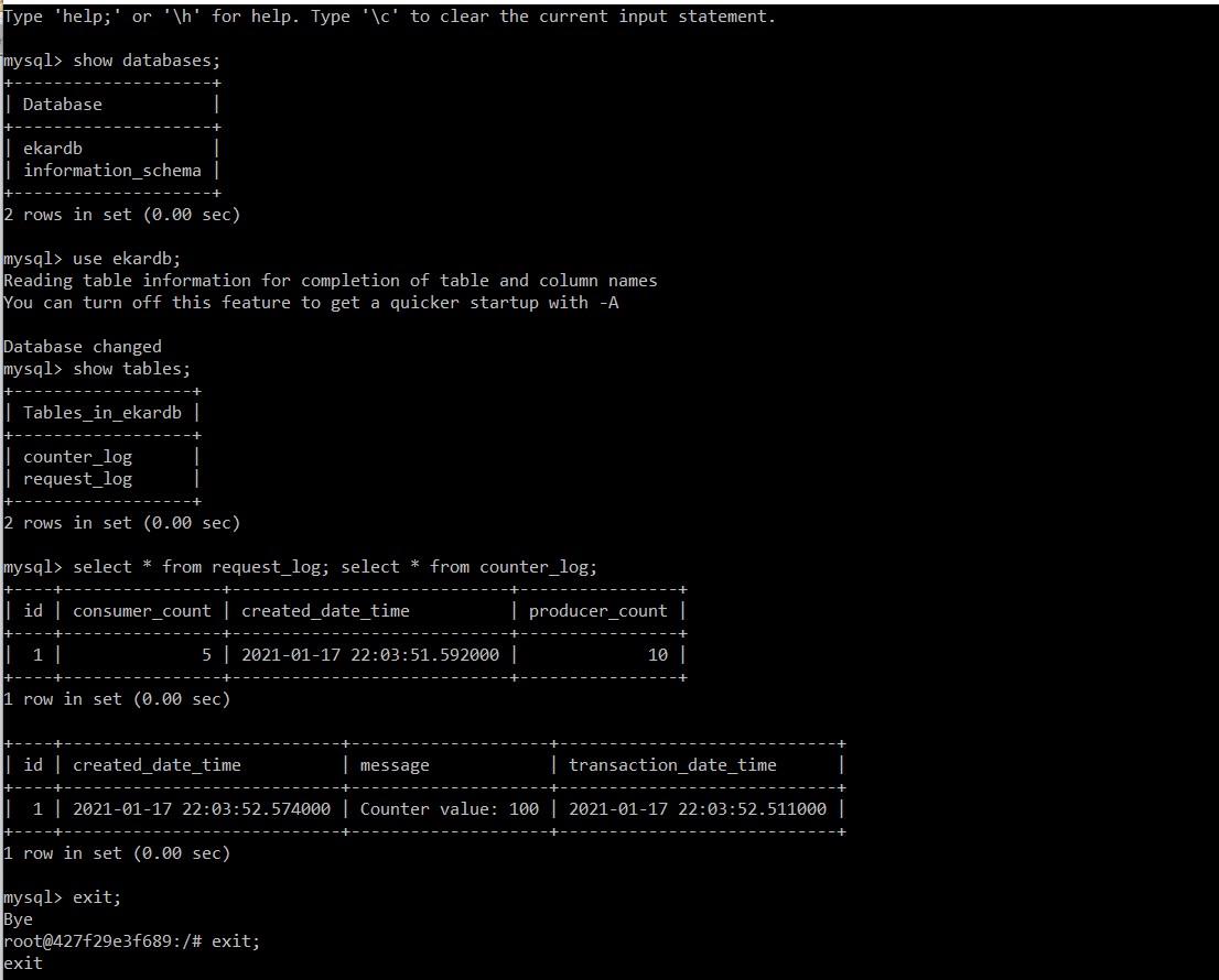 MySQL CLI Output