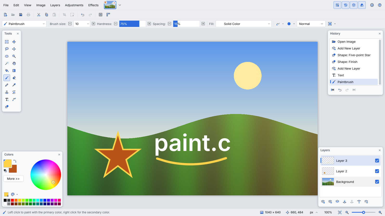 Screenshot of paint.c