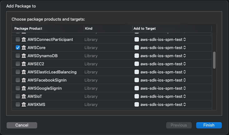 Select dependencies