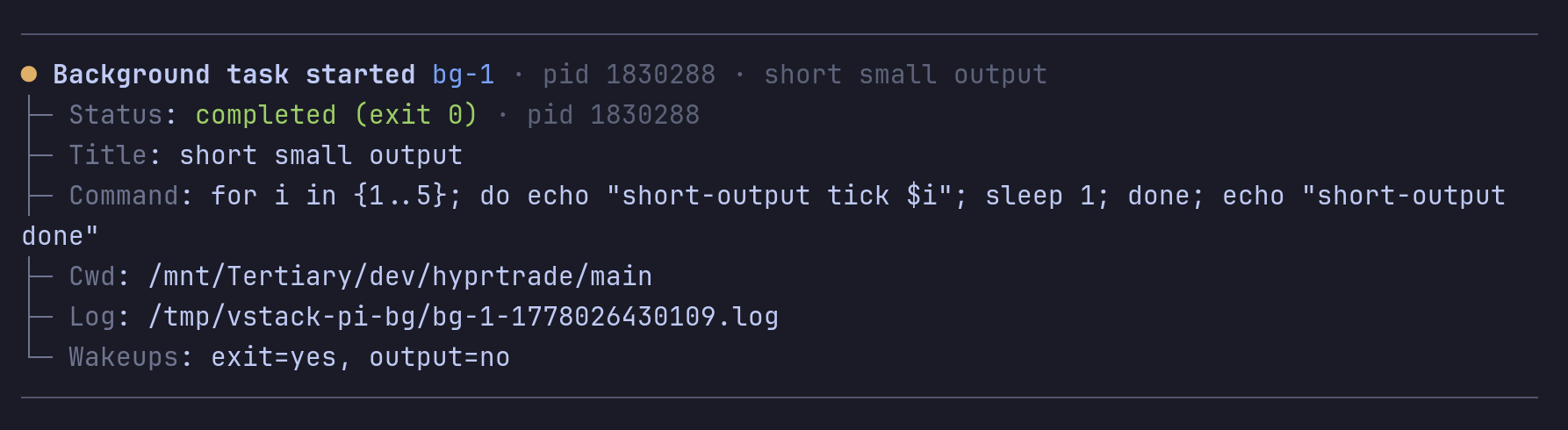 Task summary
