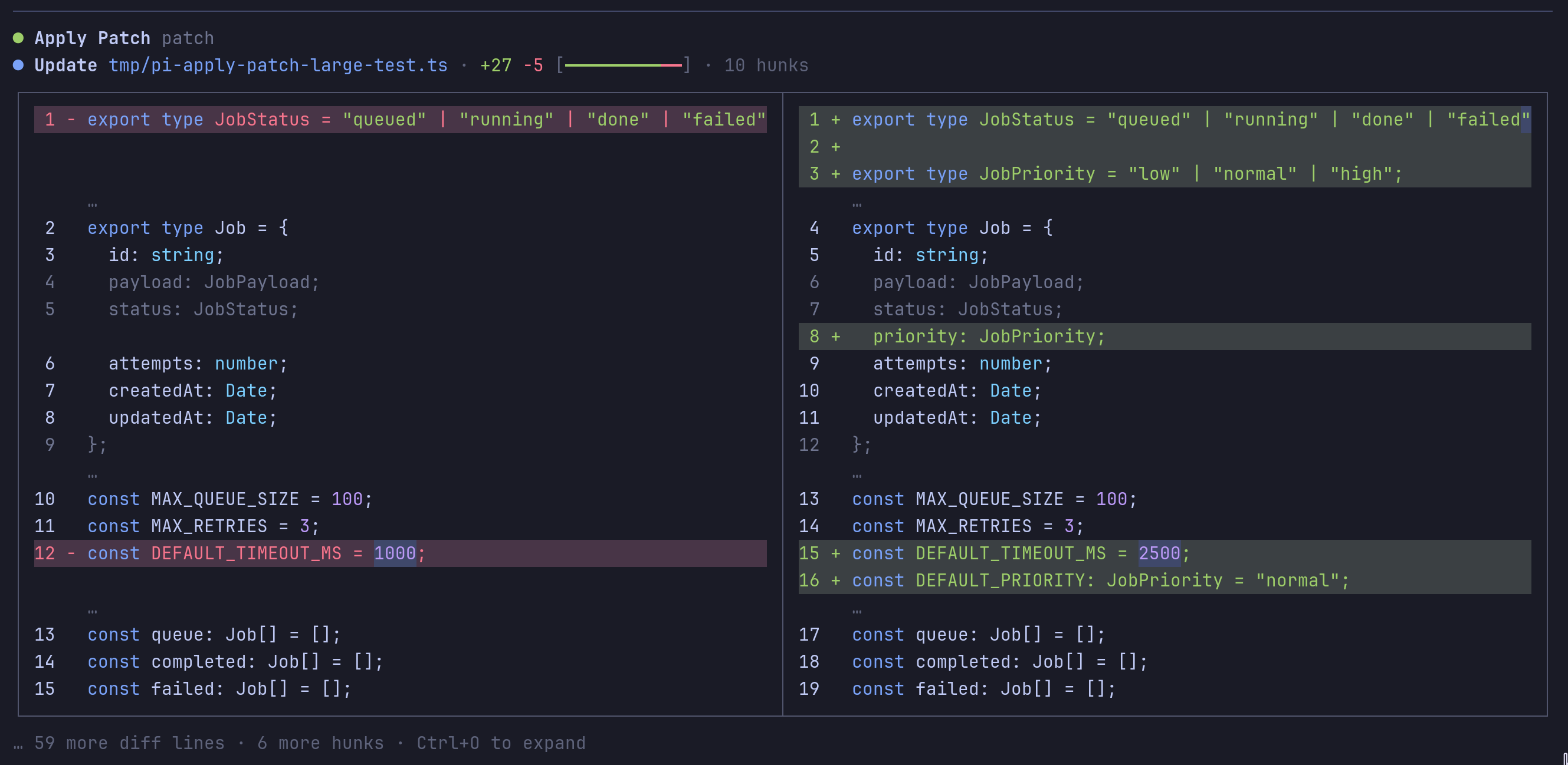 apply_patch side-by-side diff rendering
