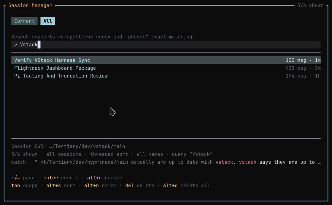 Session Manager overlay and model-change confirmation