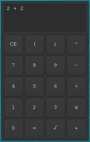 screenshot of calculator