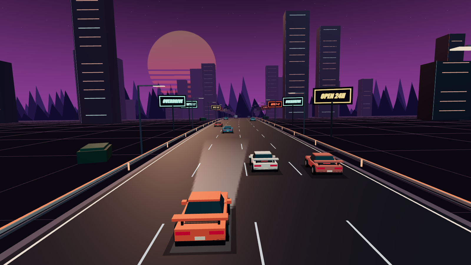 Neon Overdrive：霓虹公路赛车与四片街区